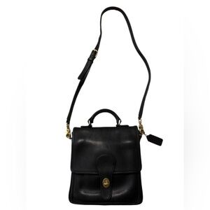 Vintage Coach Station Bag 5130 Black Glovetanned Leather Crossbody Satchel